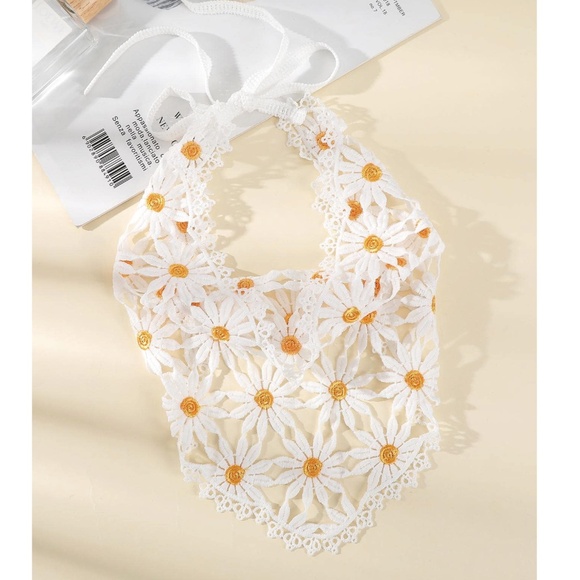 Boho Daisy Floral Crochet Handkerchief Headband main image 4